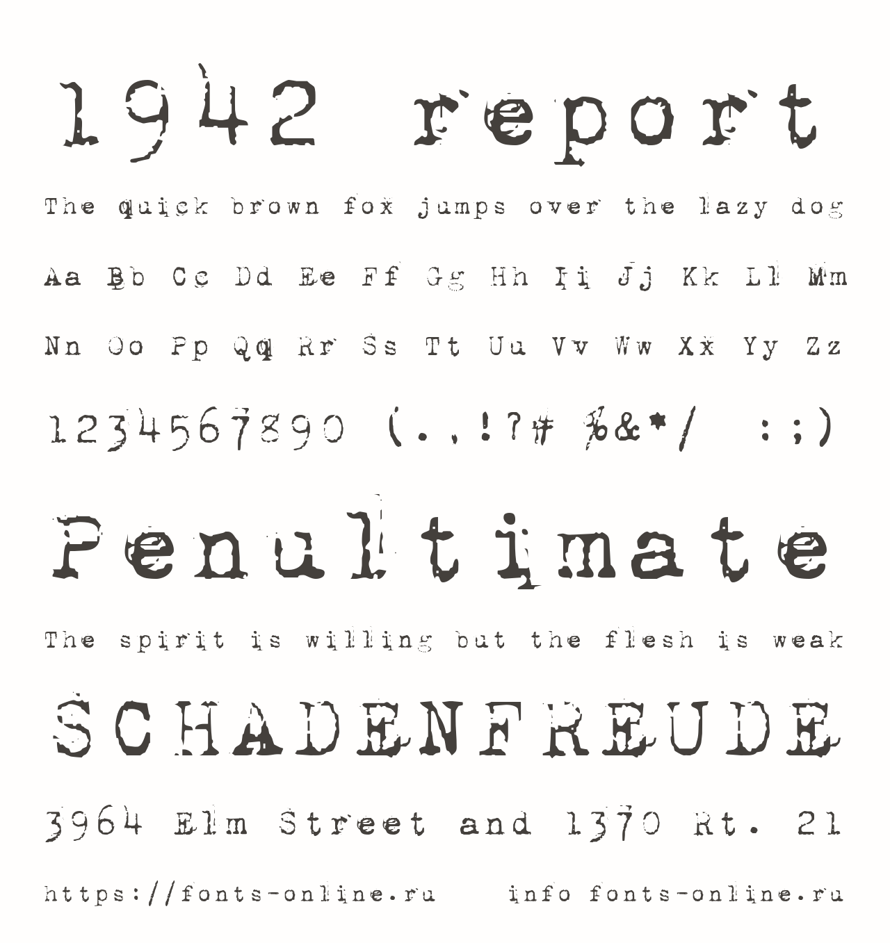 Шрифт 1942 report