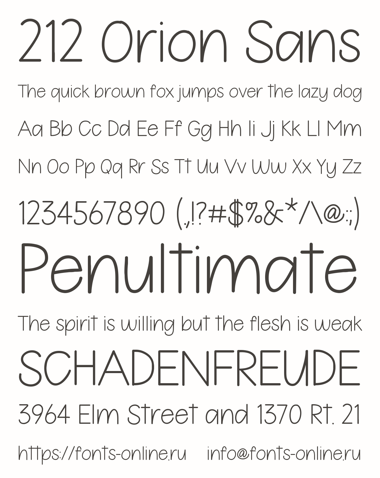 Шрифт 212 Orion Sans