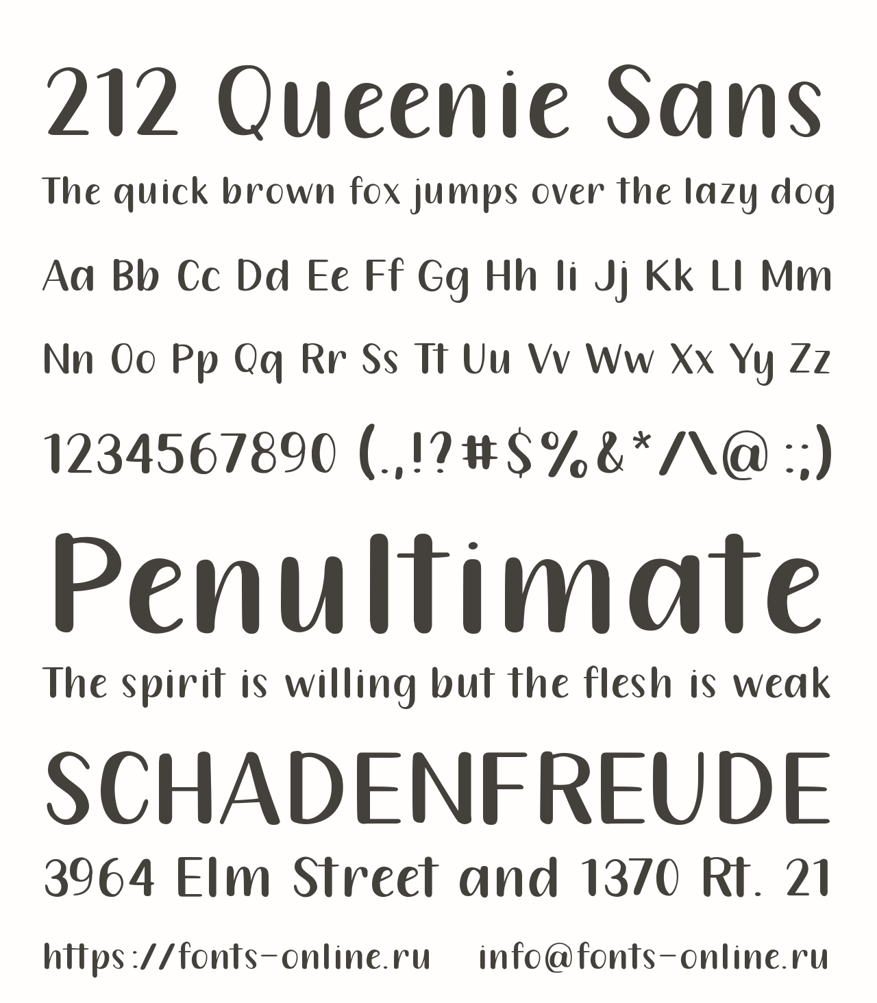 Шрифт 212 Queenie Sans