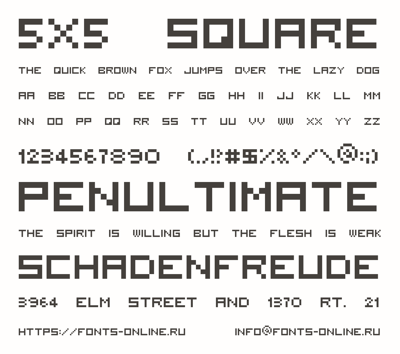 Шрифт 5x5 square