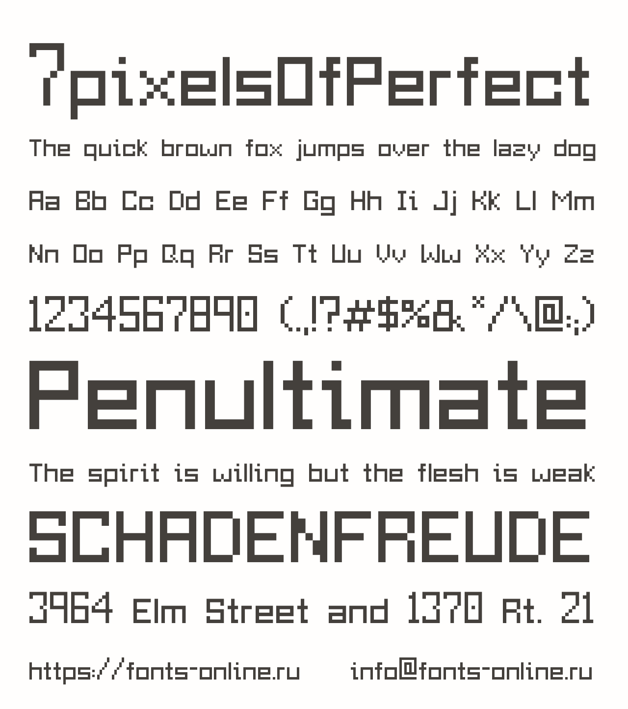 Шрифт 7pixelsOfPerfect