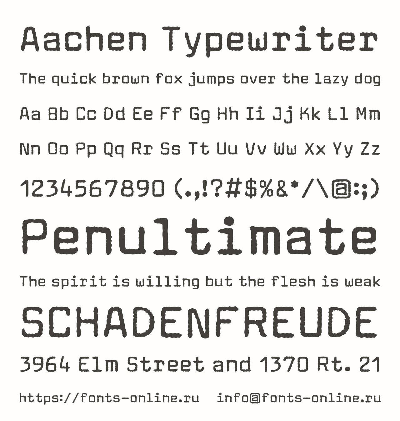 Шрифт Aachen Typewriter
