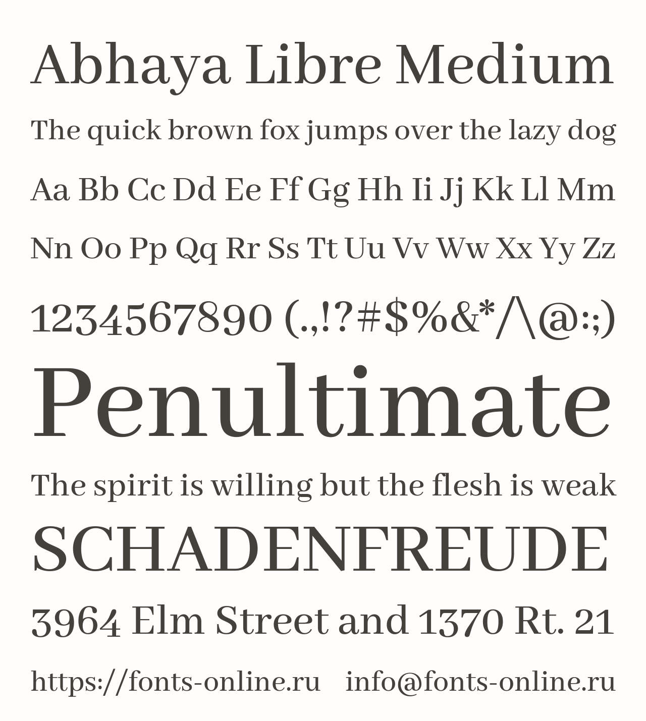 Шрифт Abhaya Libre Medium