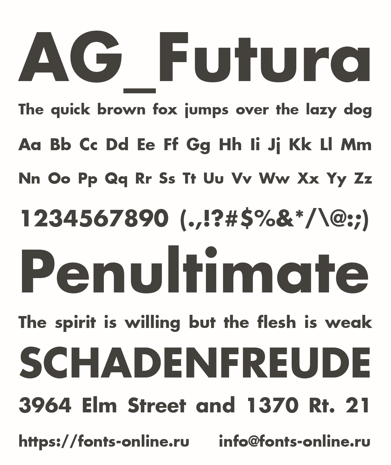 Шрифт AG_Futura