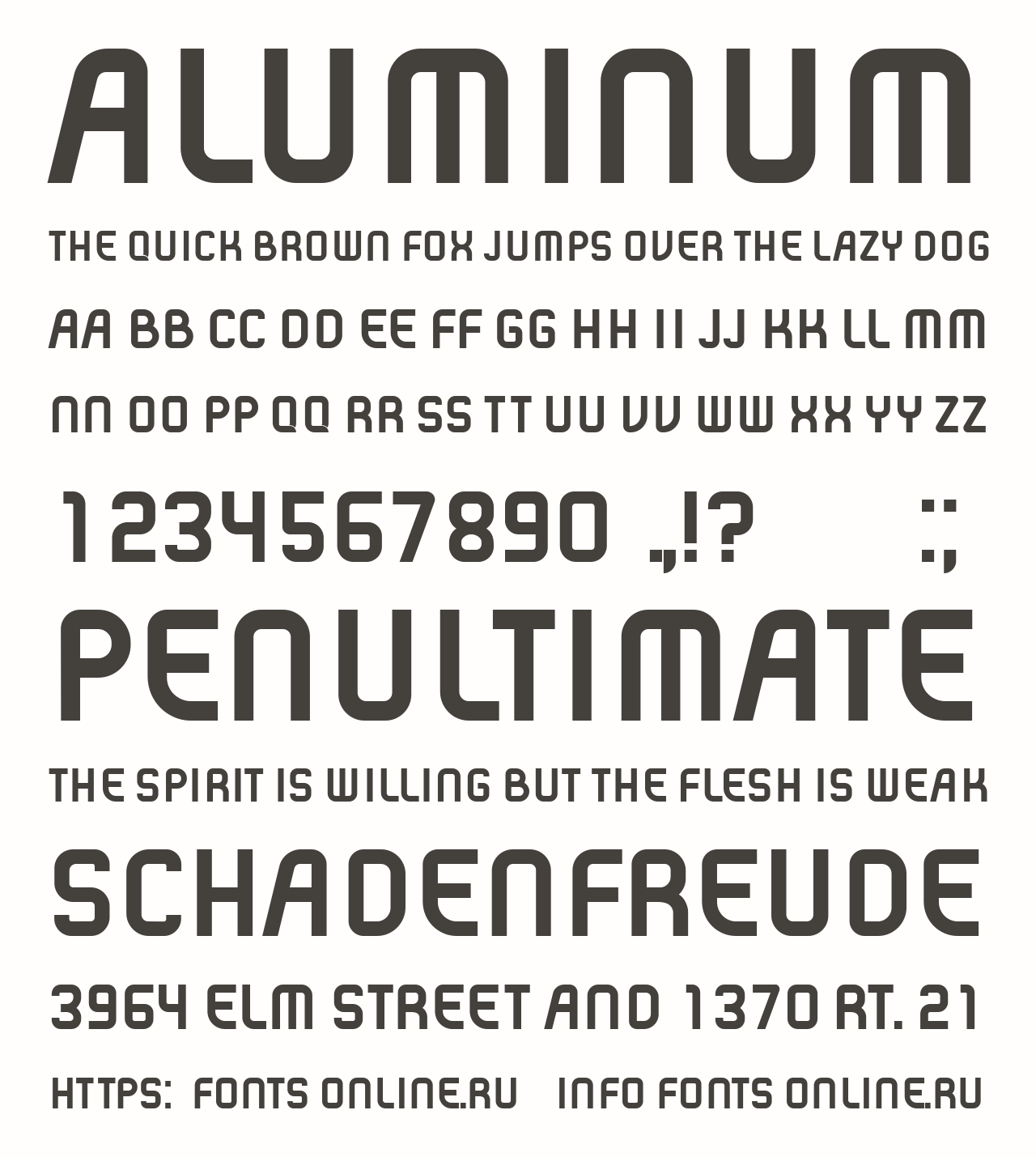 Шрифт Aluminum