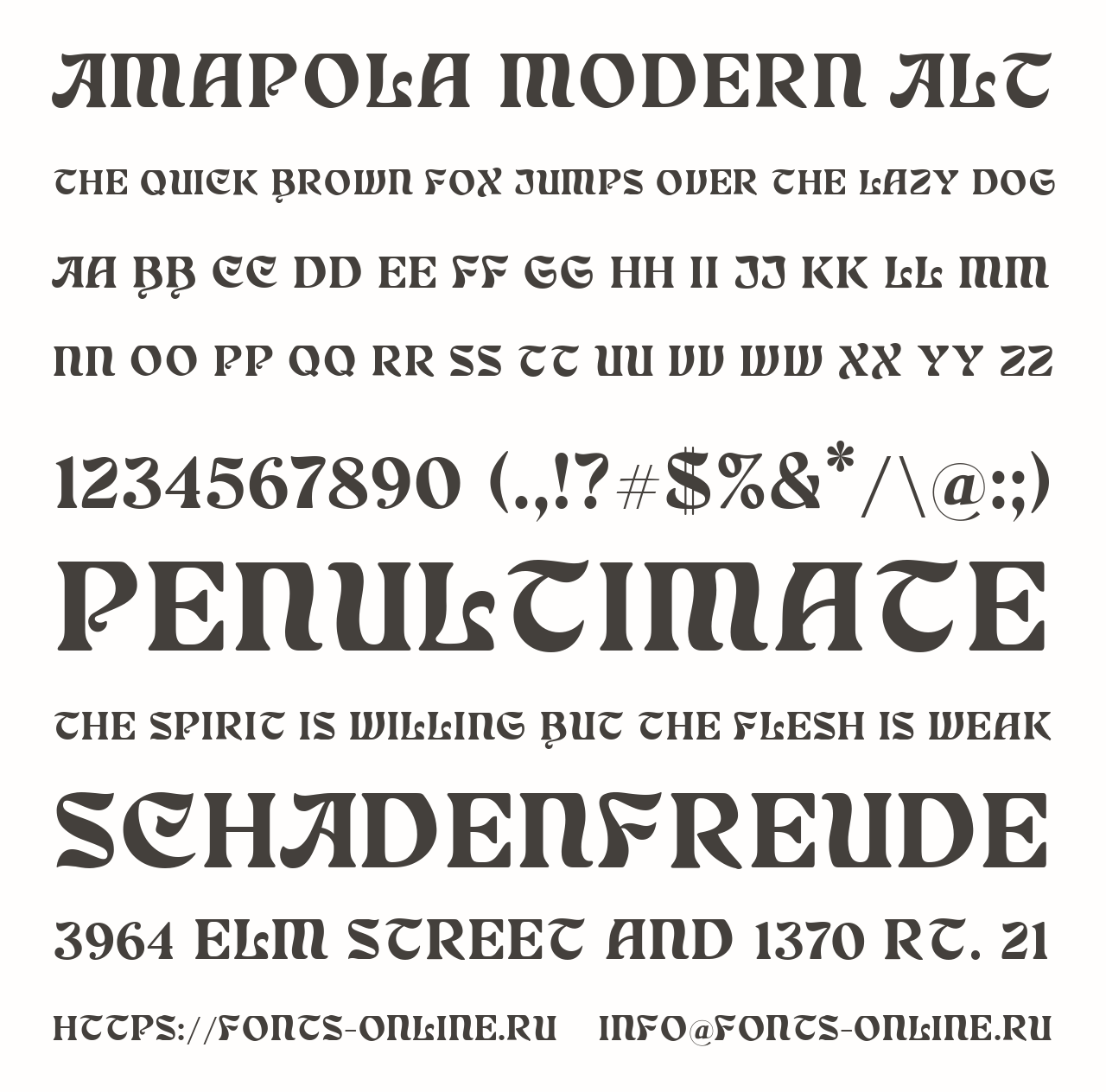 Шрифт Amapola Modern Alt