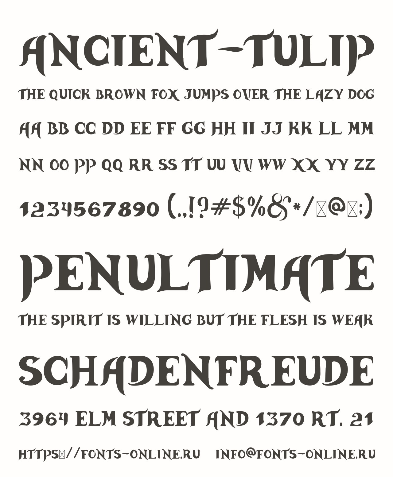 Шрифт Ancient-Tulip