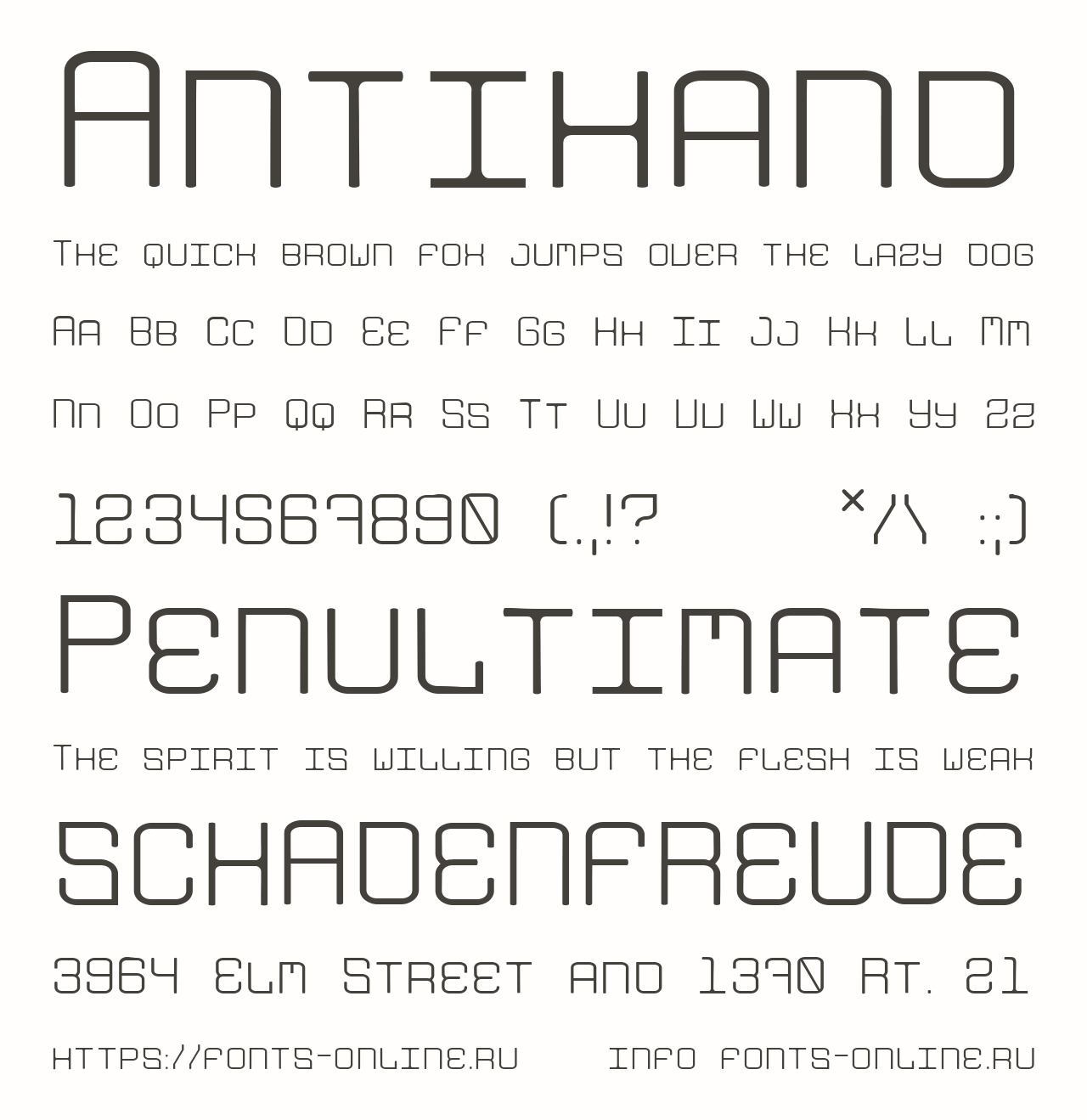 Шрифт Antihand