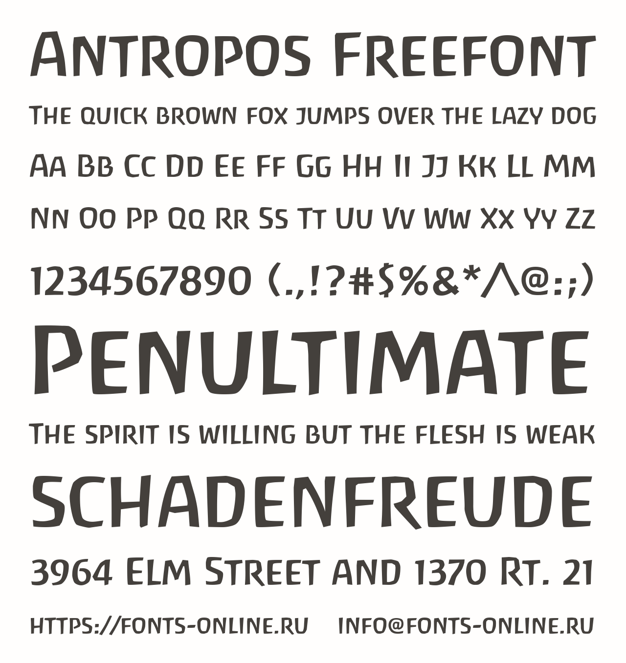 Шрифт Antropos Freefont
