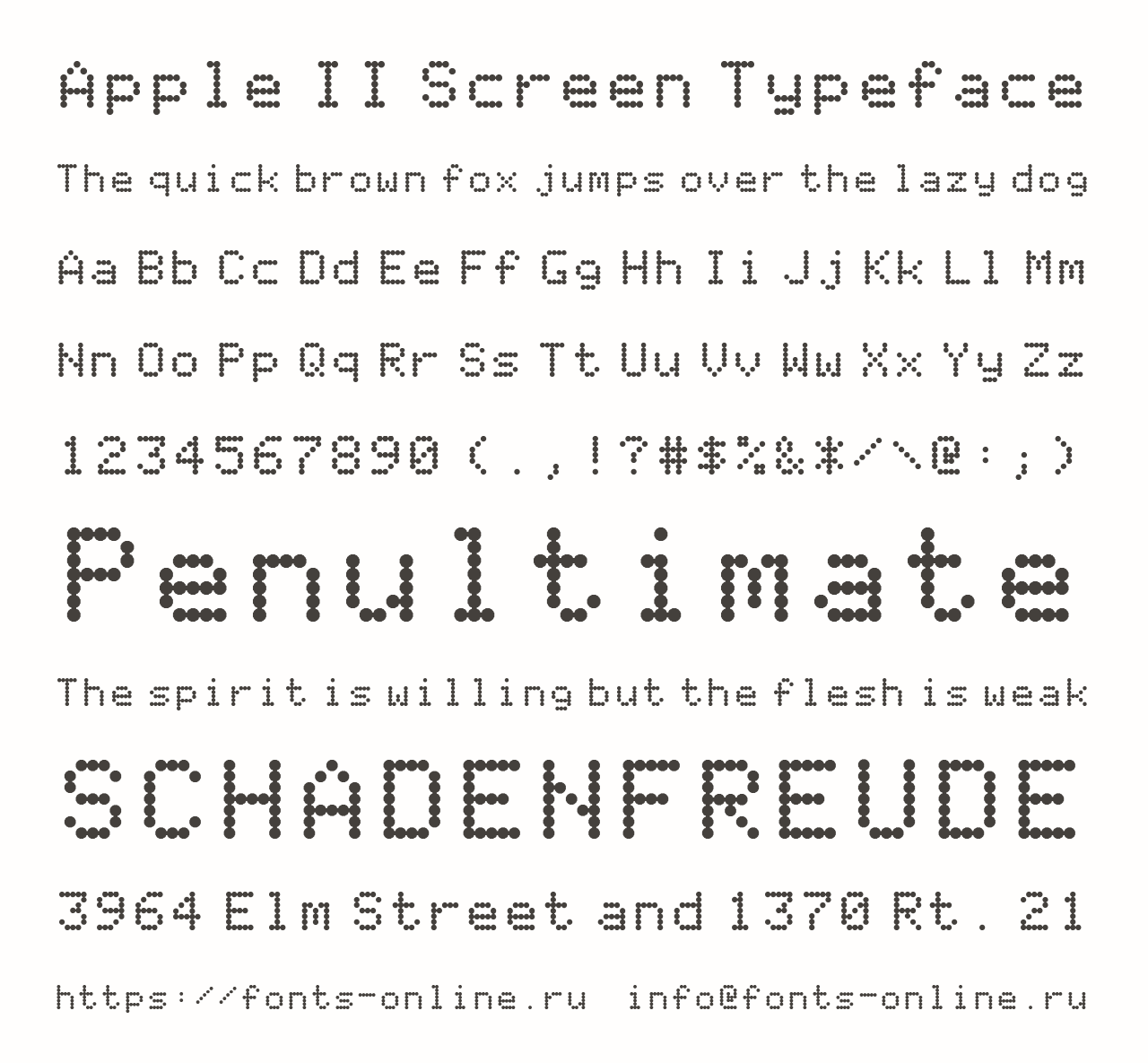 Шрифт Apple II Screen Typeface