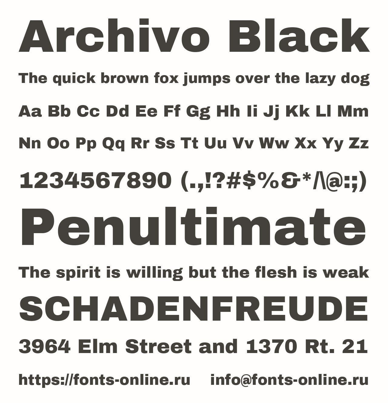 Шрифт Archivo Black