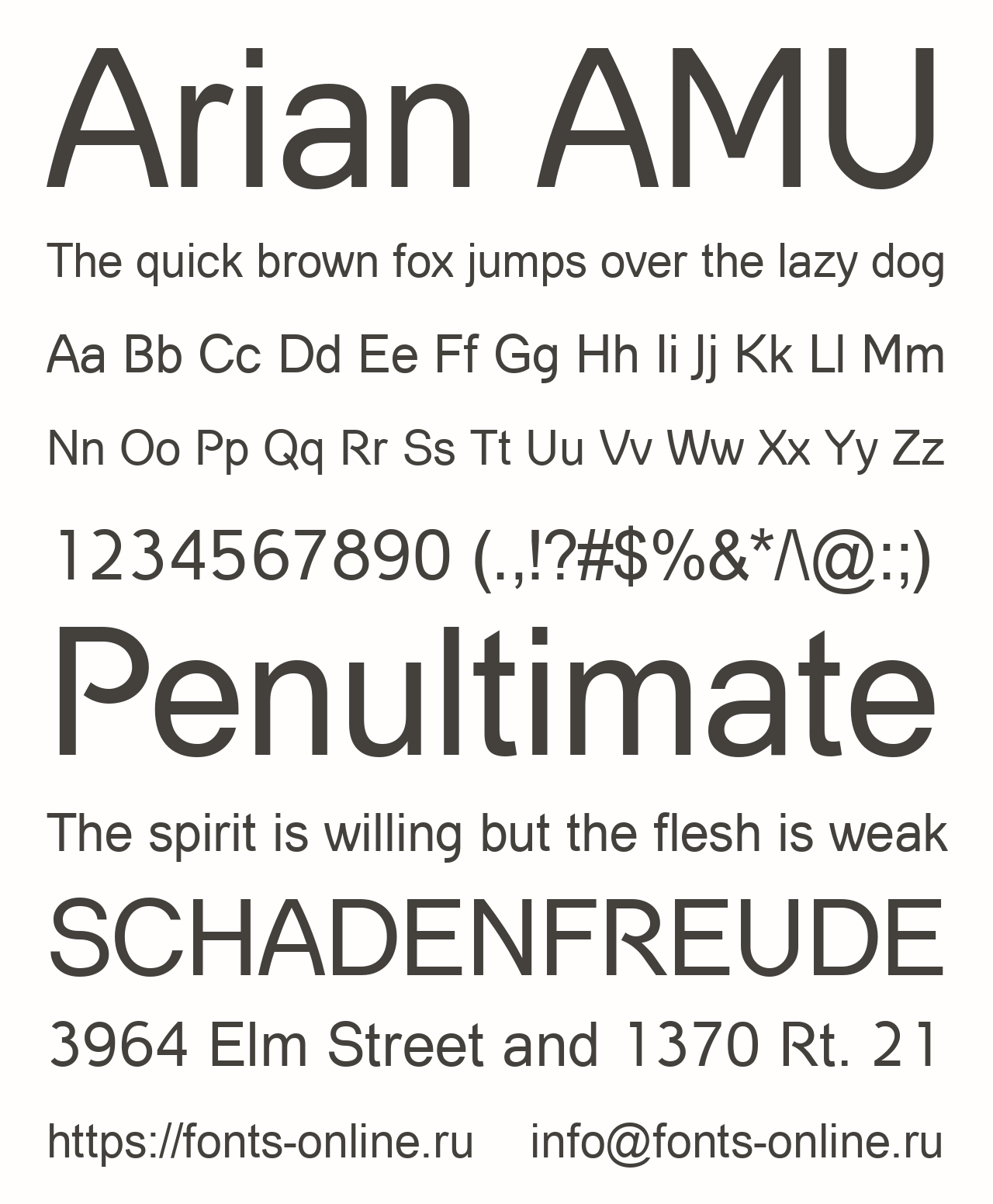 Шрифт Arian AMU