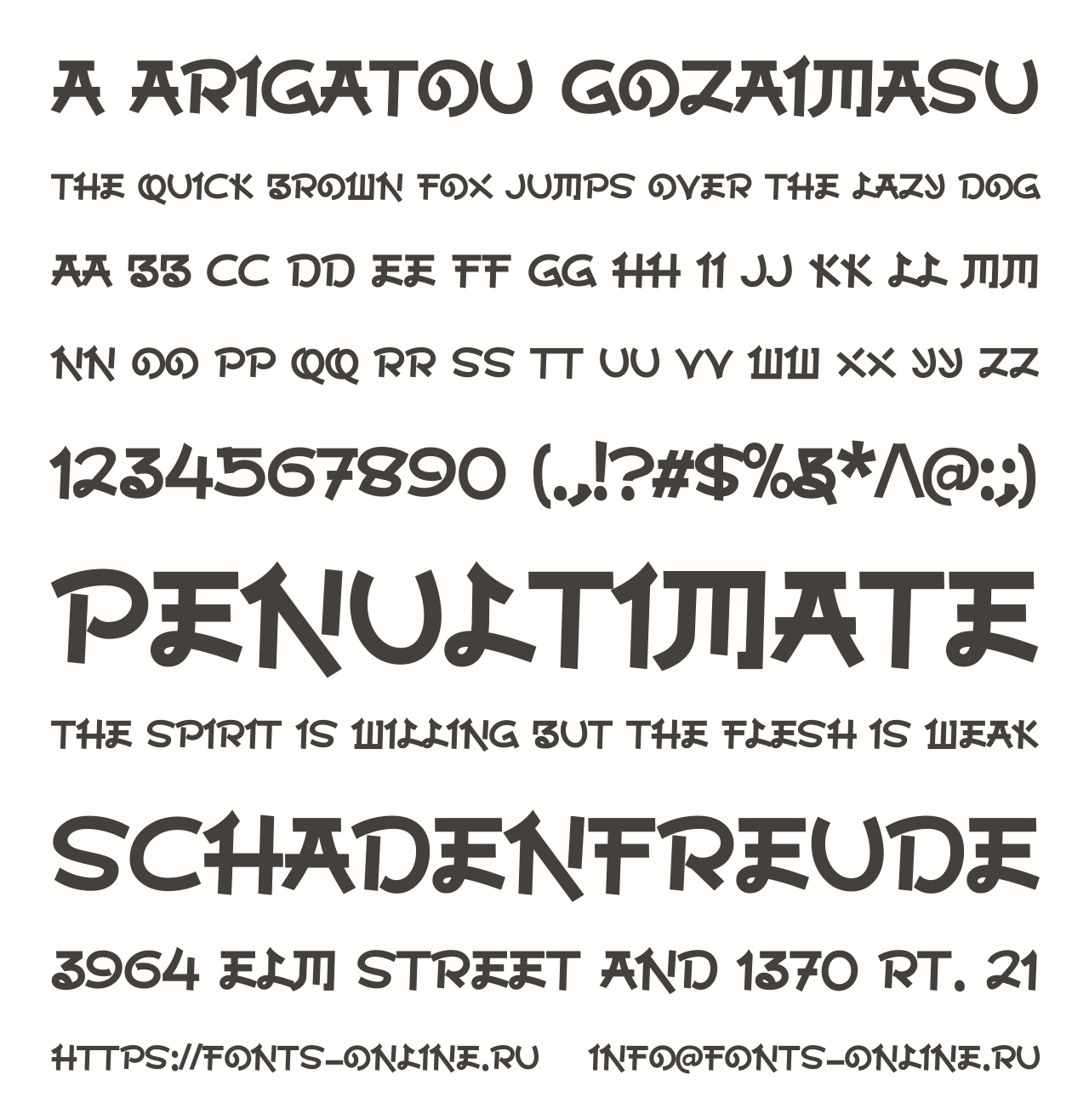 Шрифт a Arigatou Gozaimasu