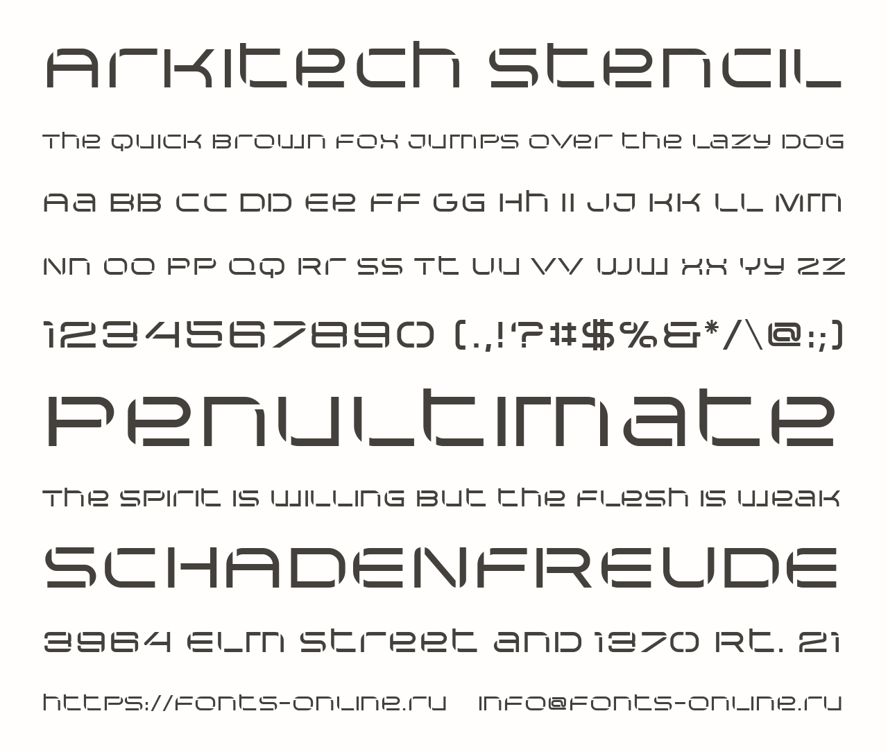 Шрифт Arkitech Stencil