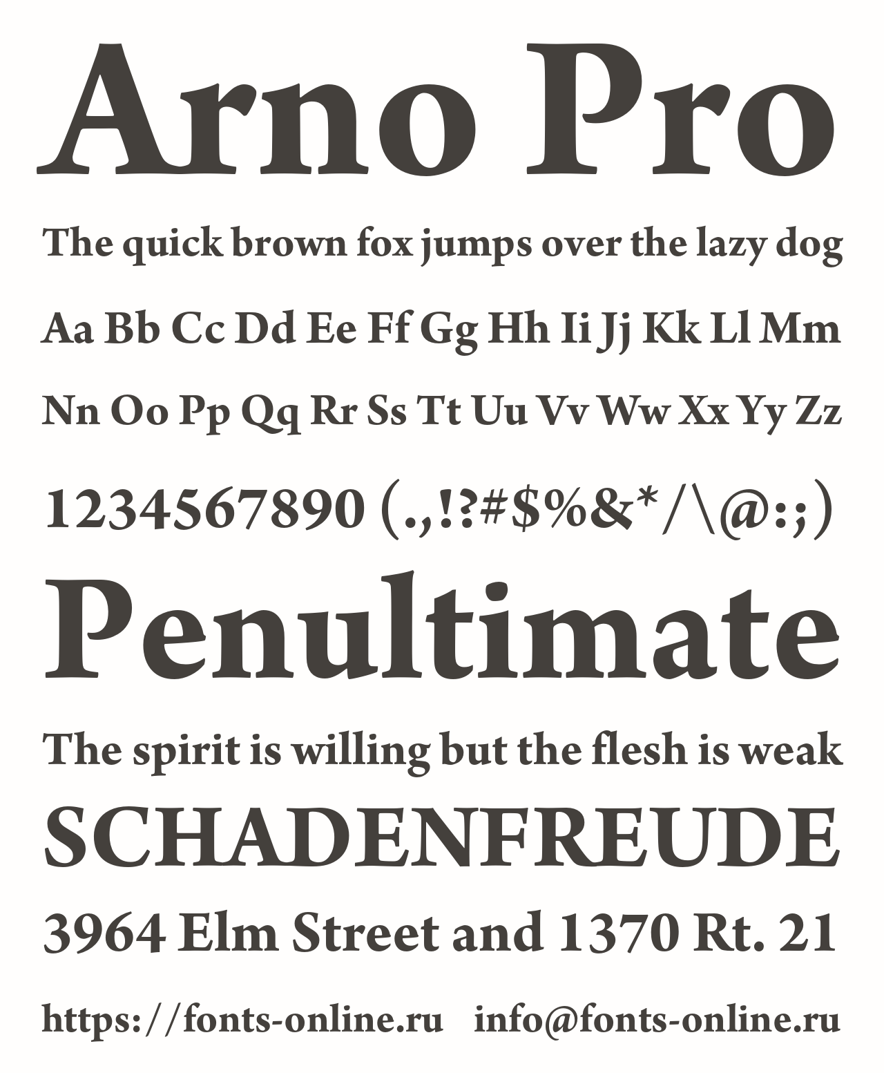 Arno pro шрифт