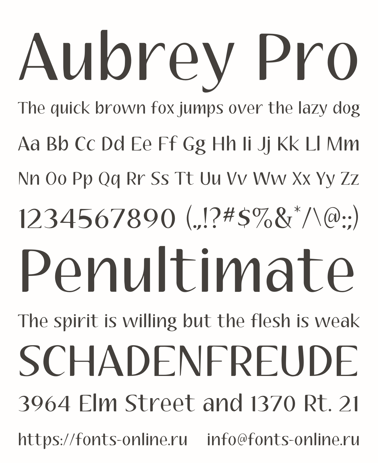 Шрифт Aubrey Pro