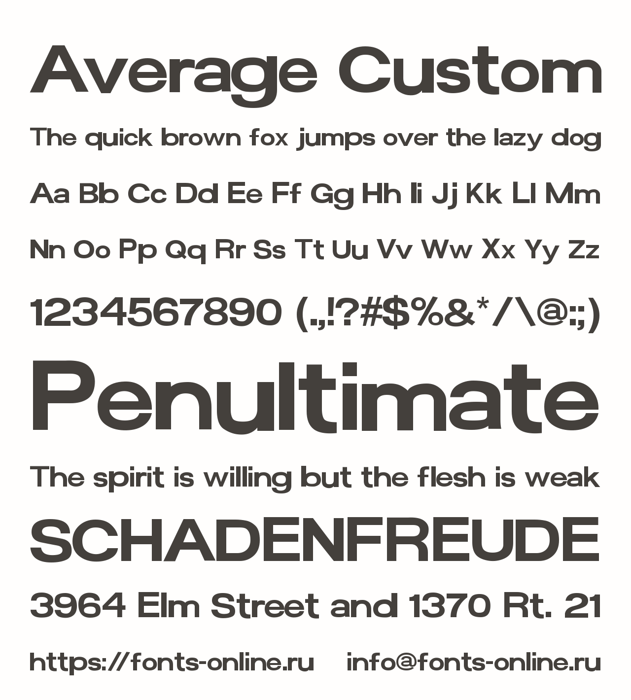 Шрифт Average Custom