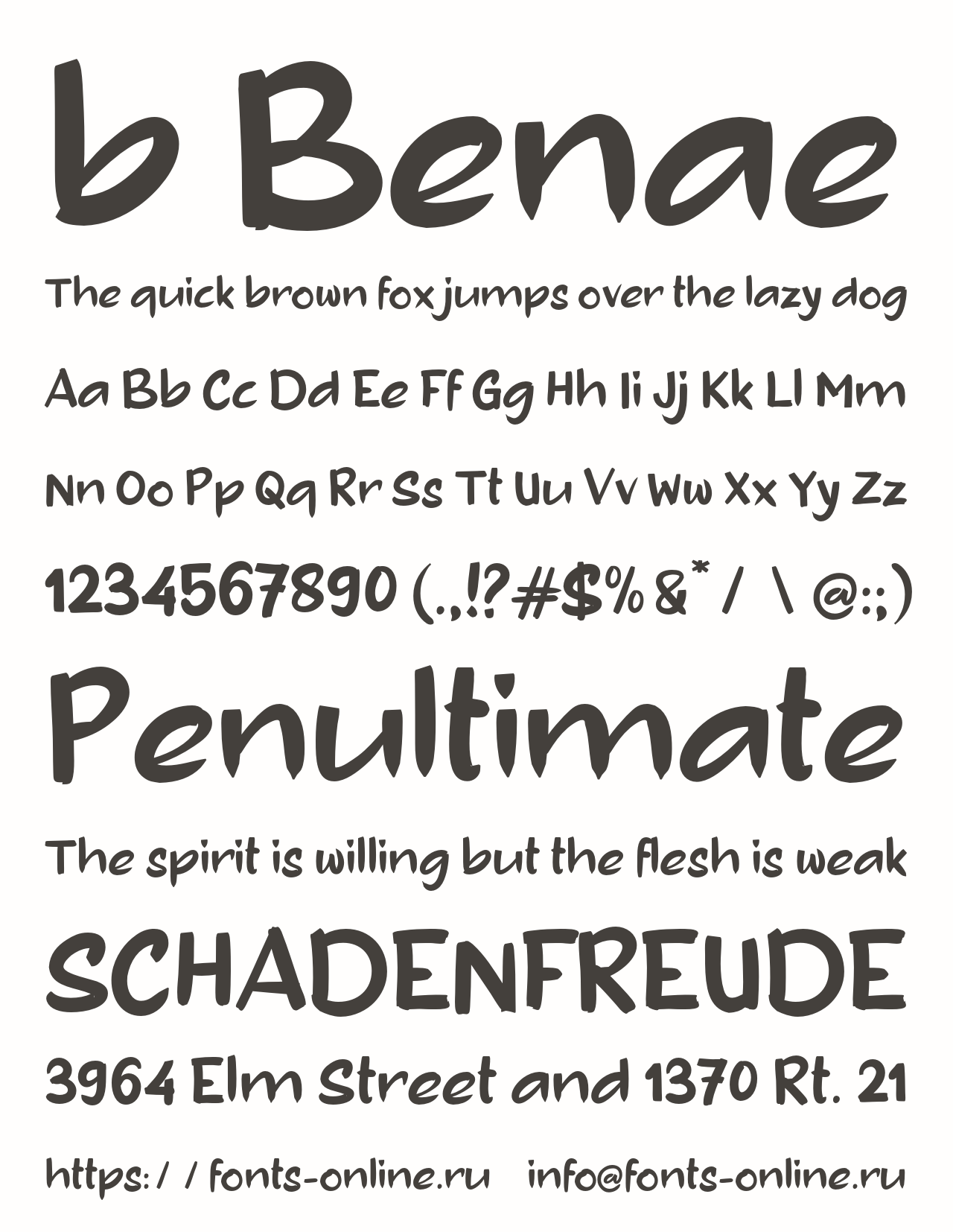 Шрифт b Benae