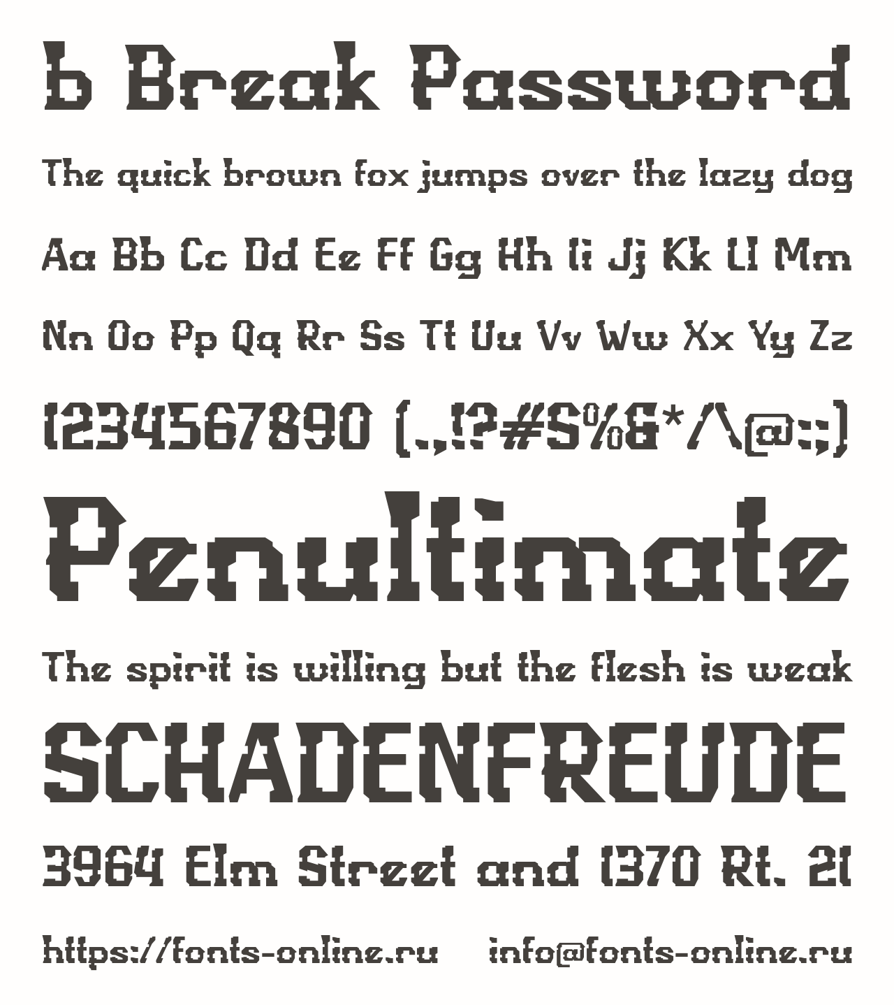 Шрифт b Break Password