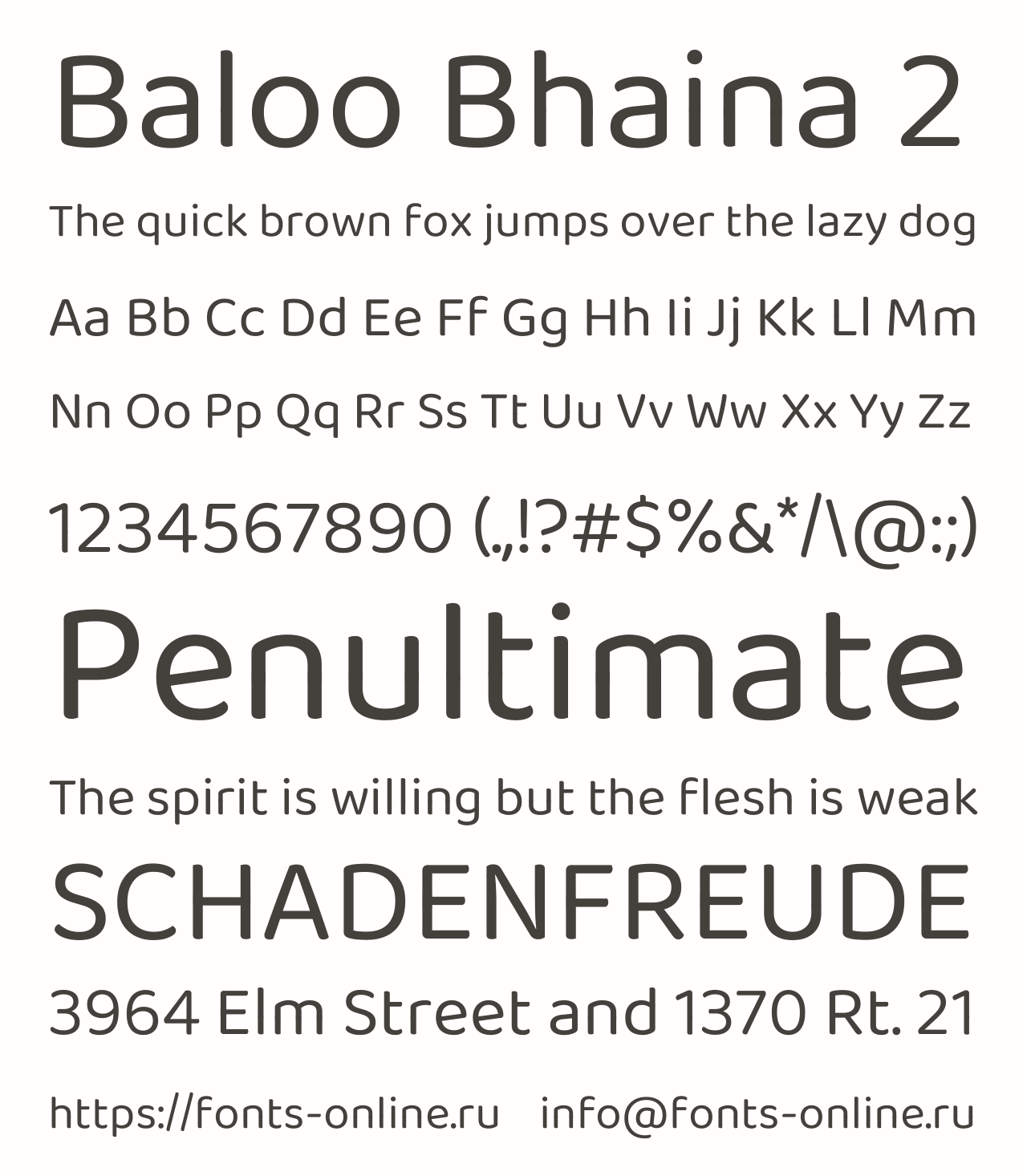 Шрифт Baloo Bhaina 2