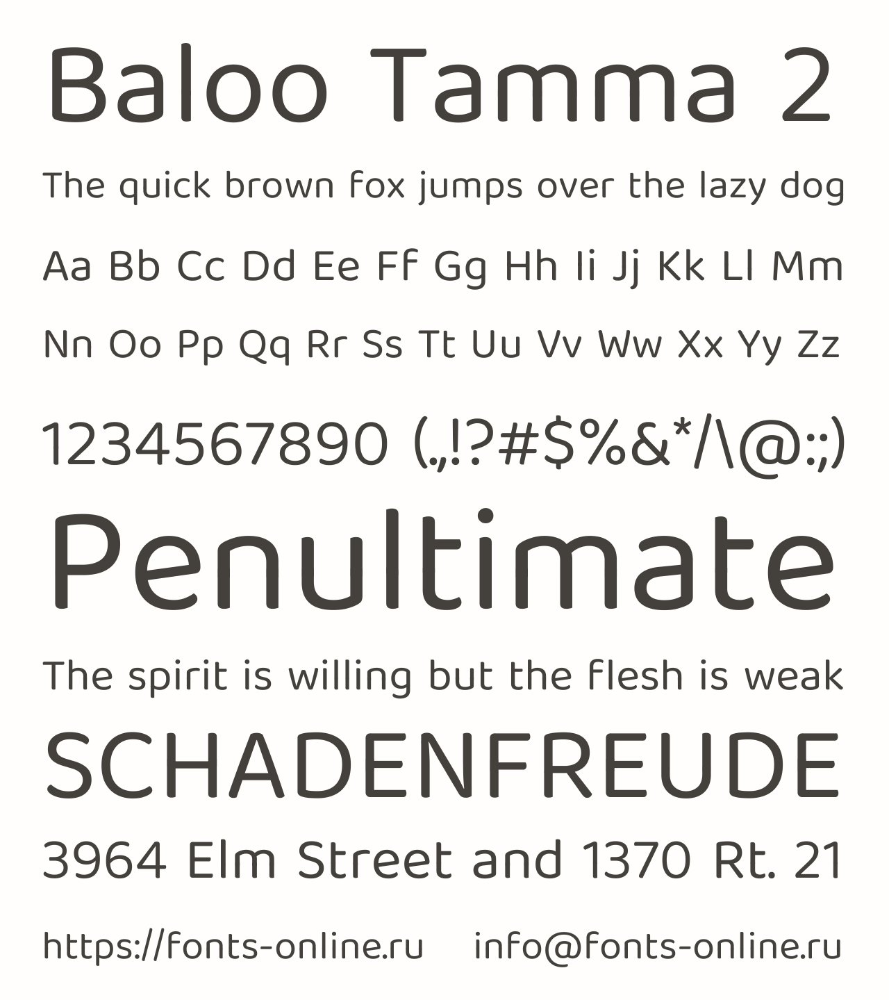 Шрифт Baloo Tamma 2