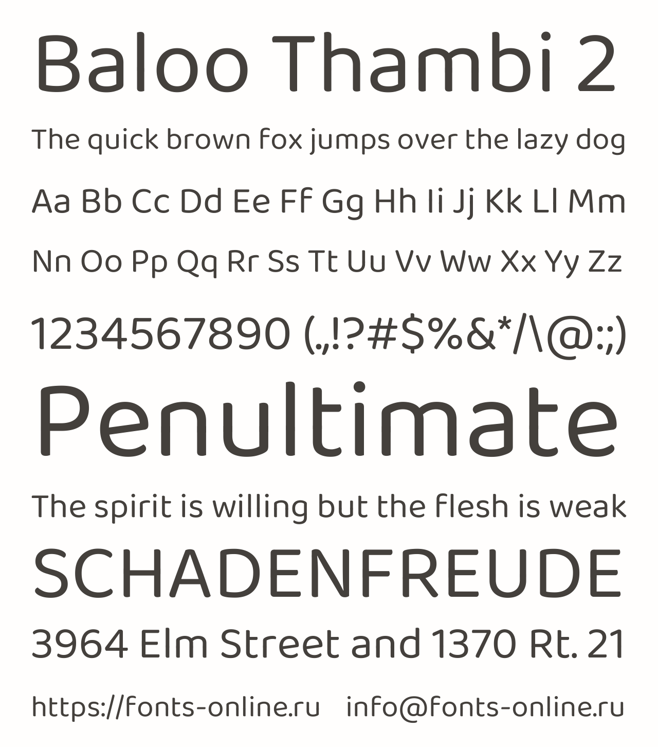 Шрифт Baloo Thambi 2