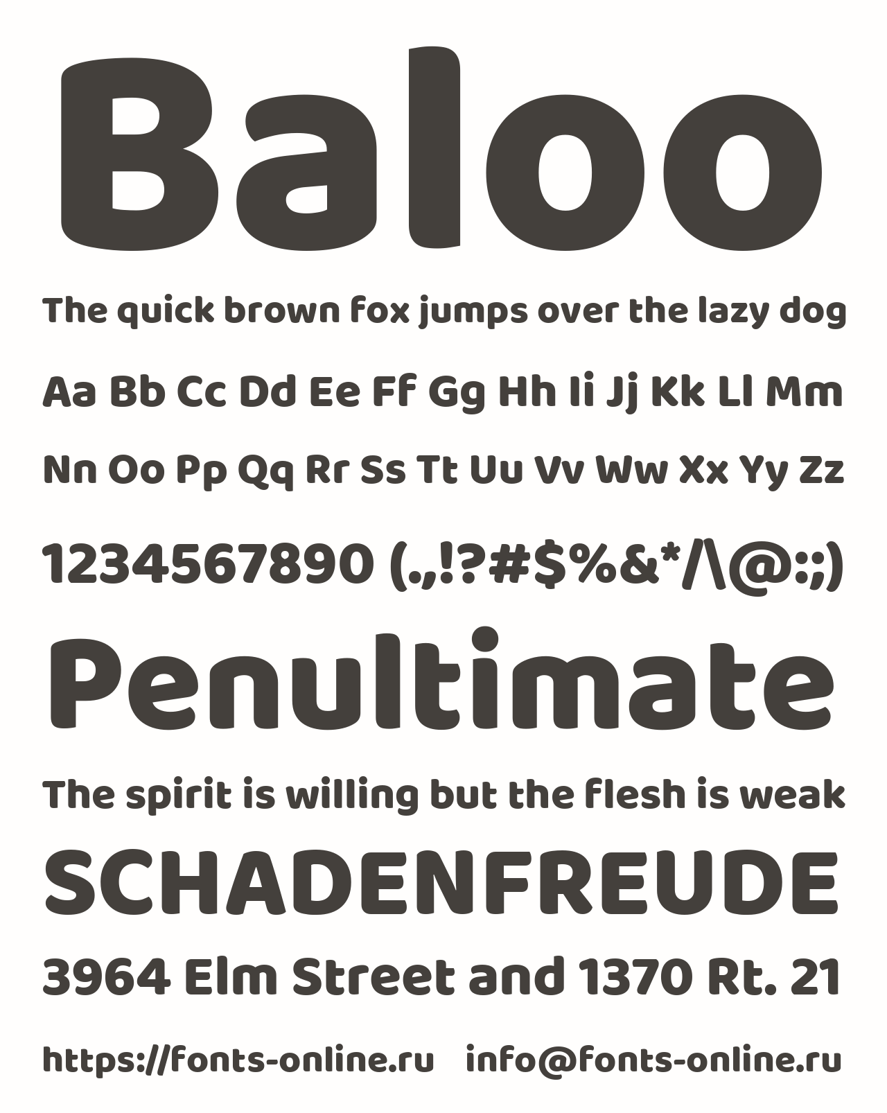 Шрифт Baloo