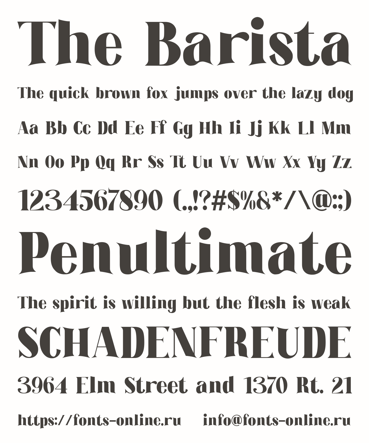 Шрифт The Barista
