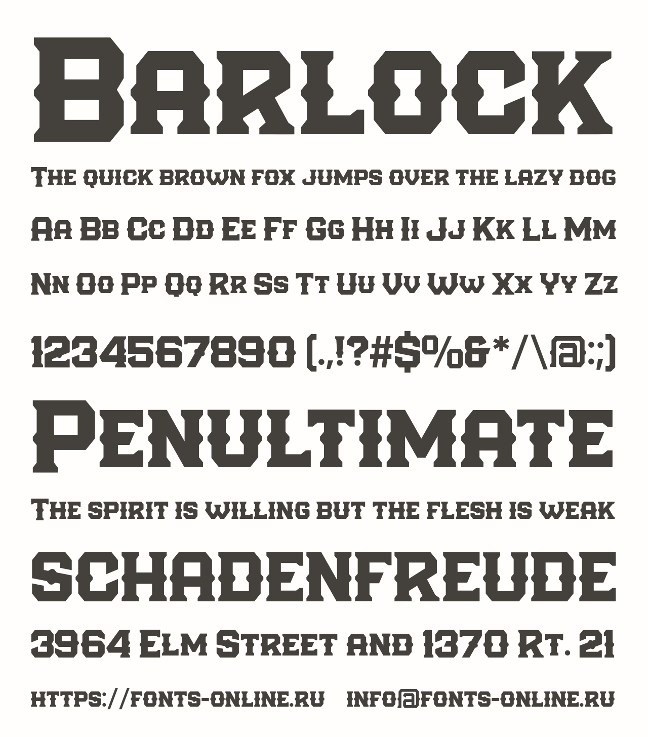 Шрифт Barlock