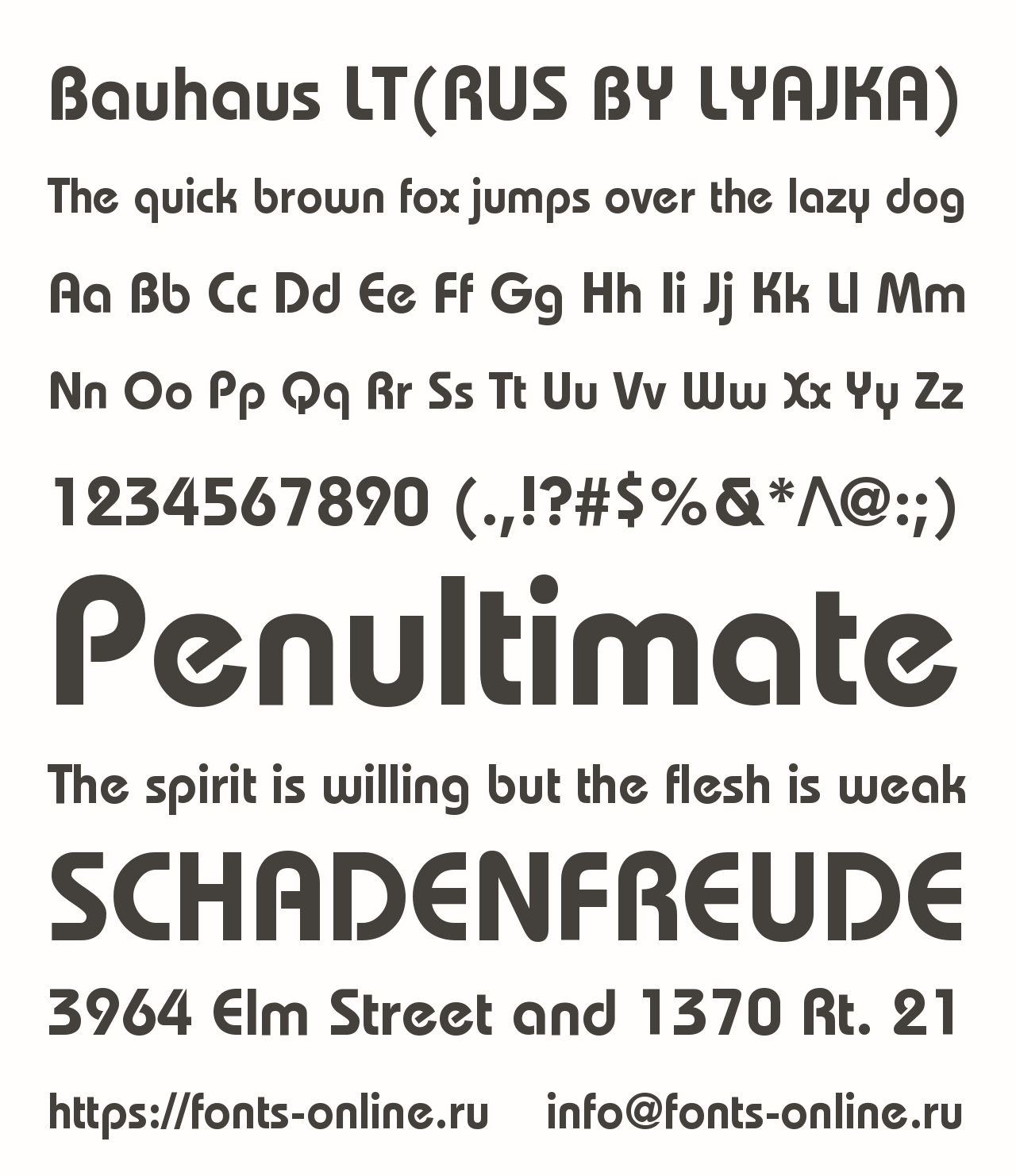 Шрифт Bauhaus LT(RUS BY LYAJKA)