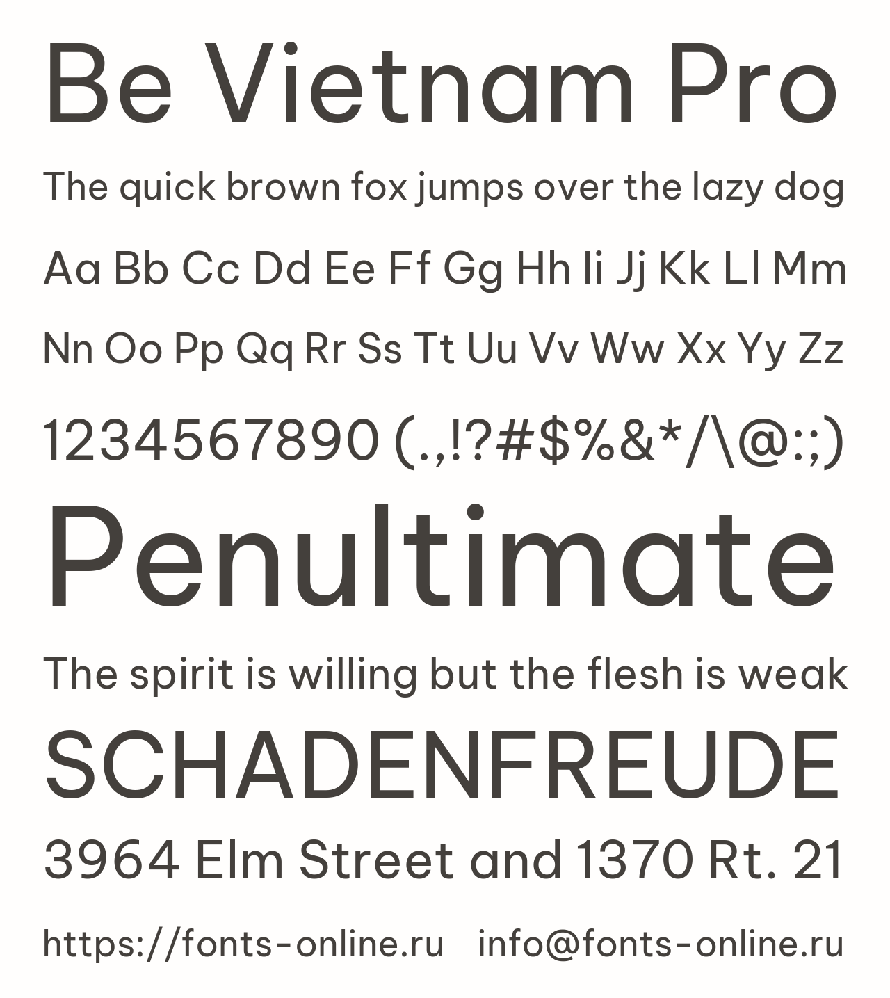Шрифт Be Vietnam Pro