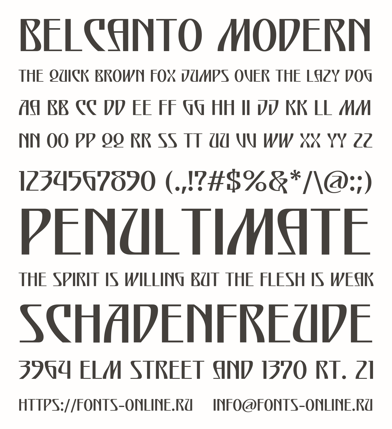 Шрифт Belcanto Modern