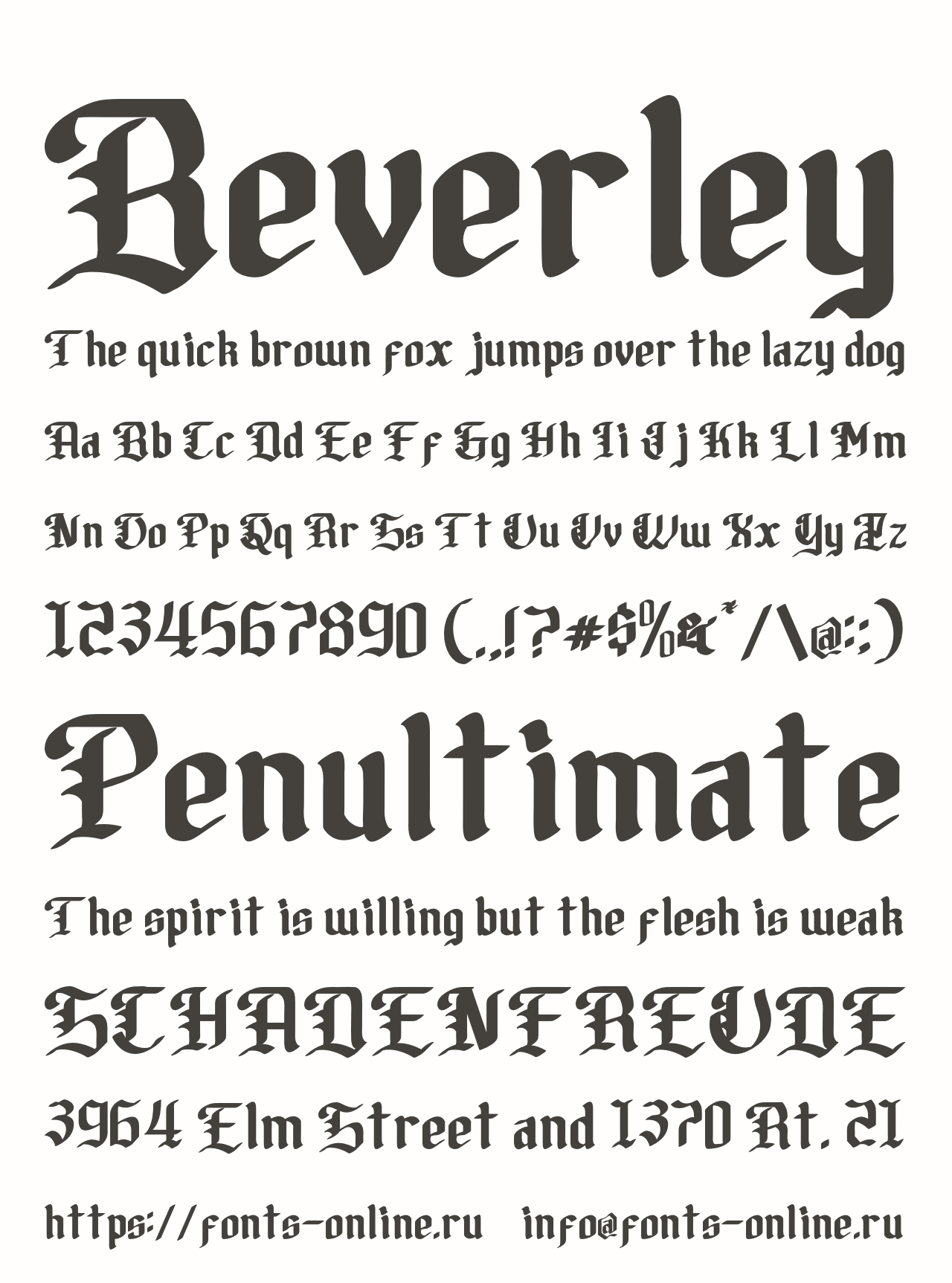 Шрифт Beverley