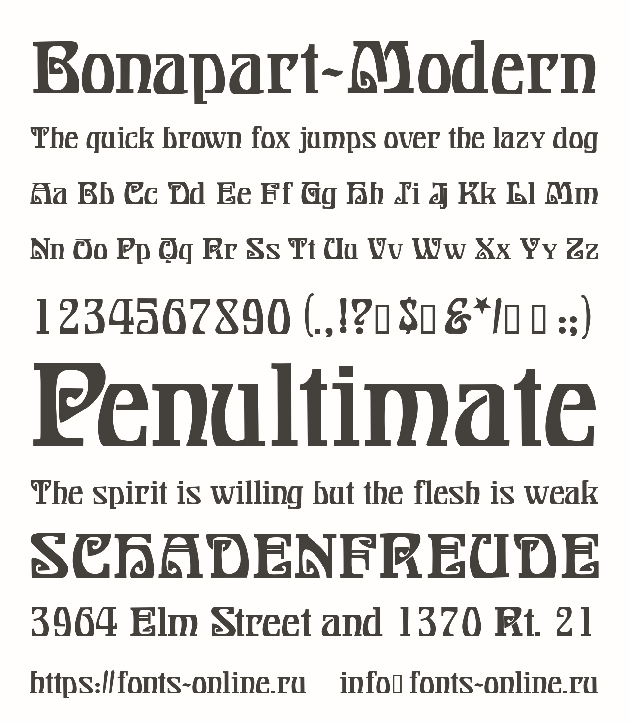 Шрифт Bonapart-Modern