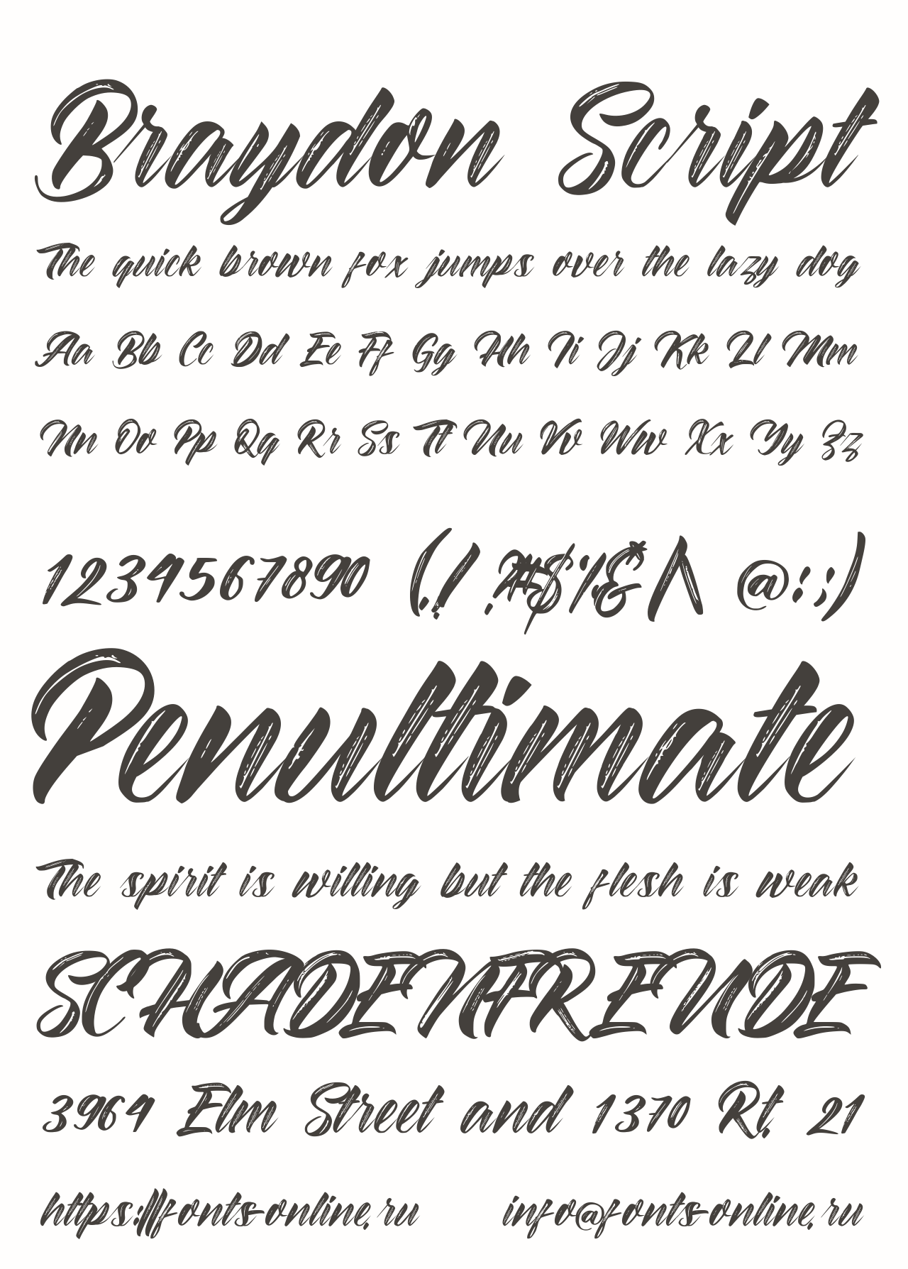 Шрифт Braydon Script Шрифт Braydon Script