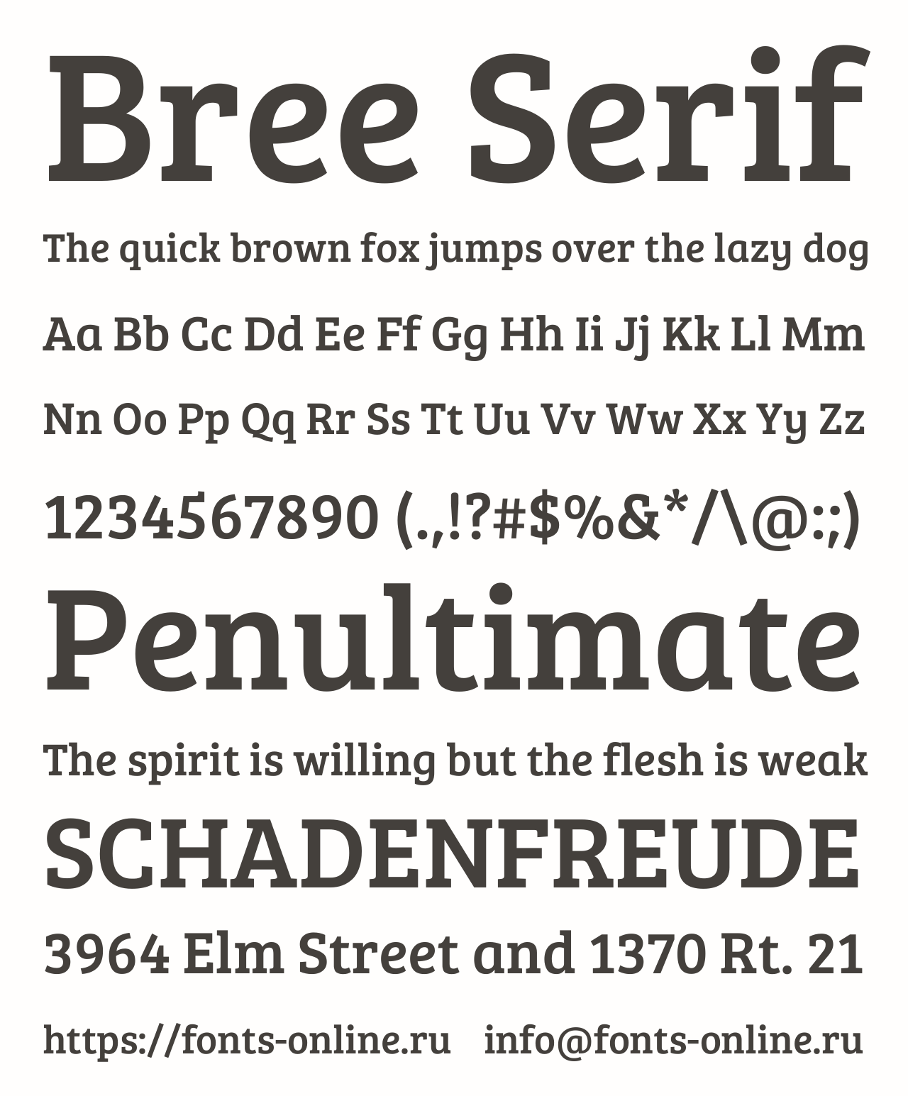 Шрифт Bree Serif