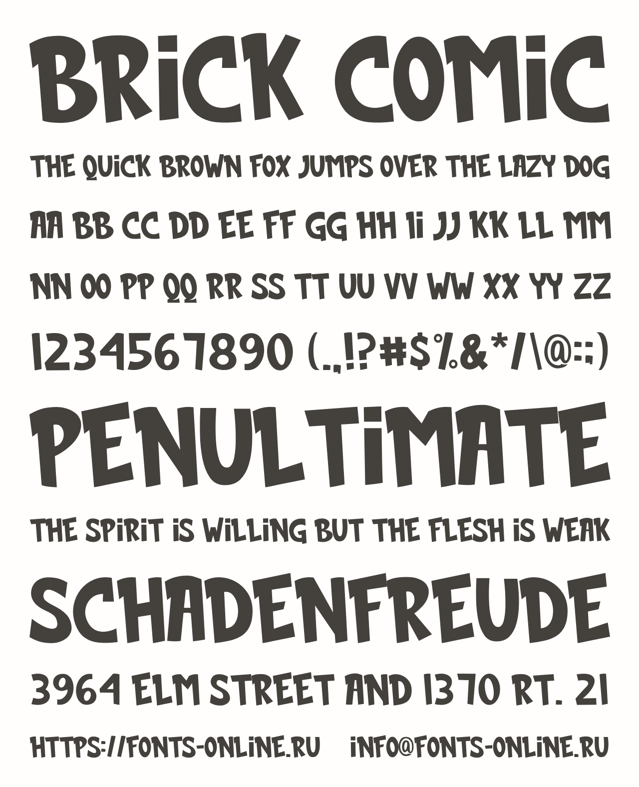 Шрифт brick comic