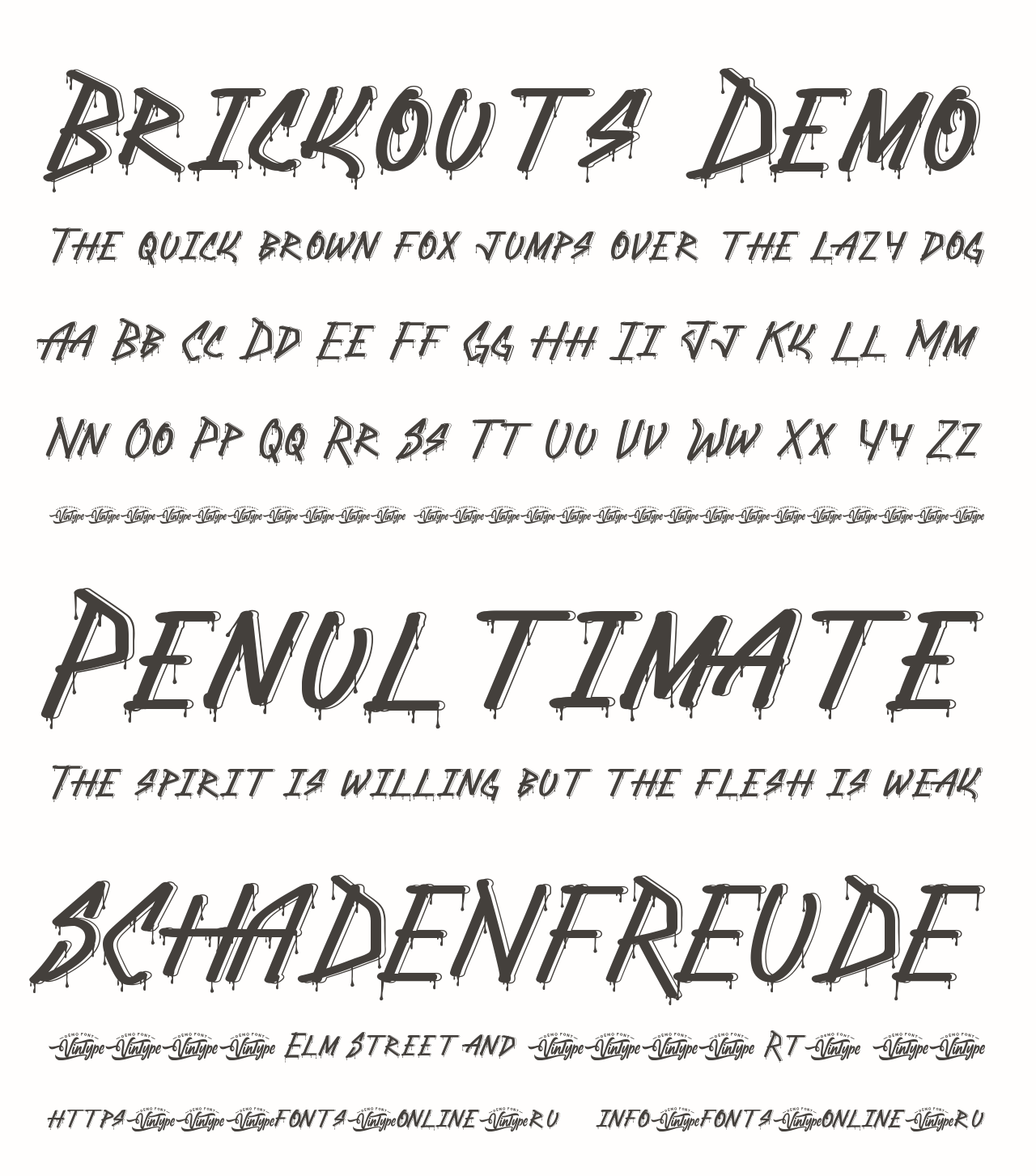 Шрифт Brickouts Demo