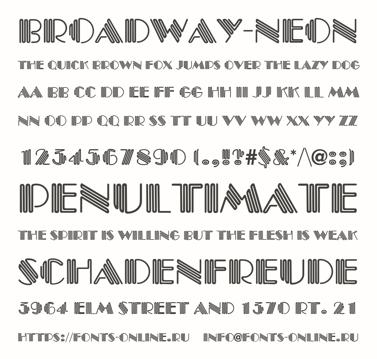 Шрифт Broadway-Neon