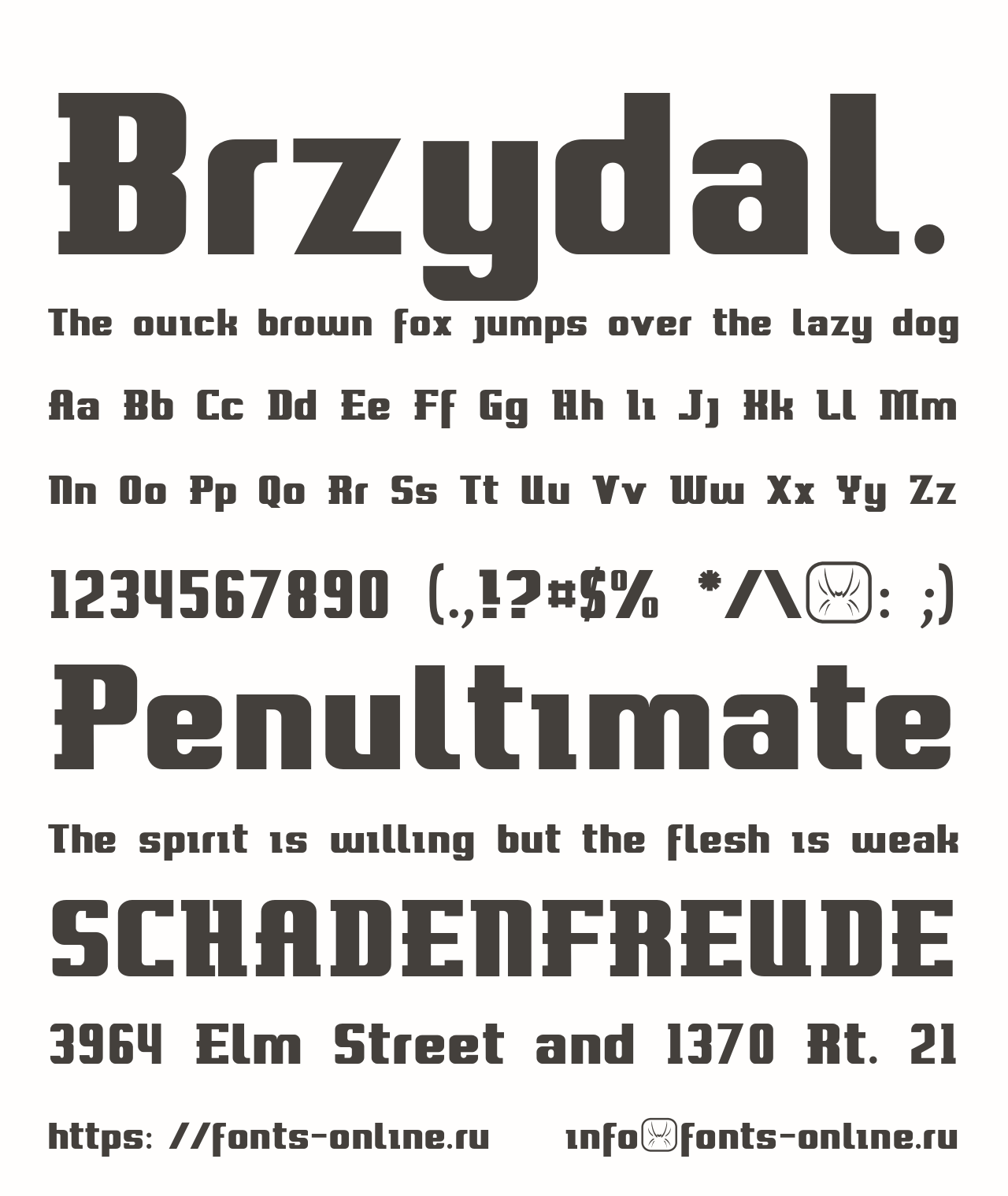 Шрифт Brzydal.