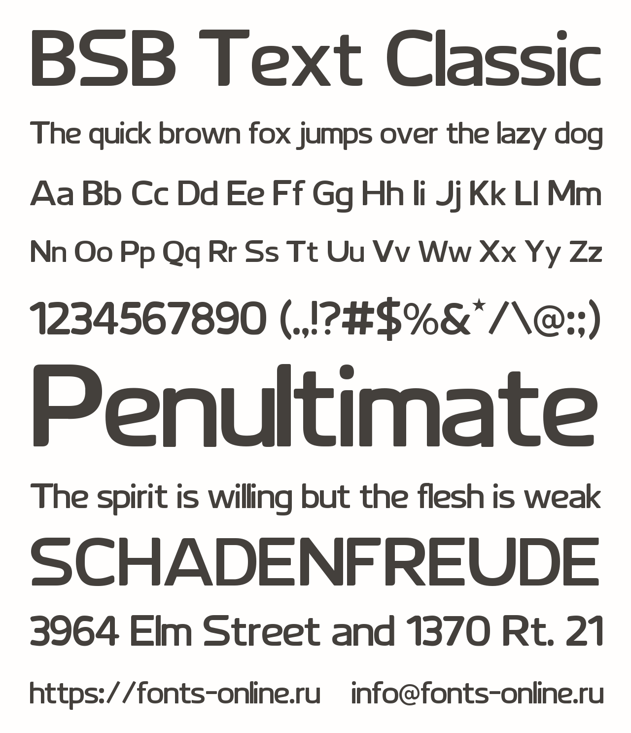 Шрифт BSB Text Classic
