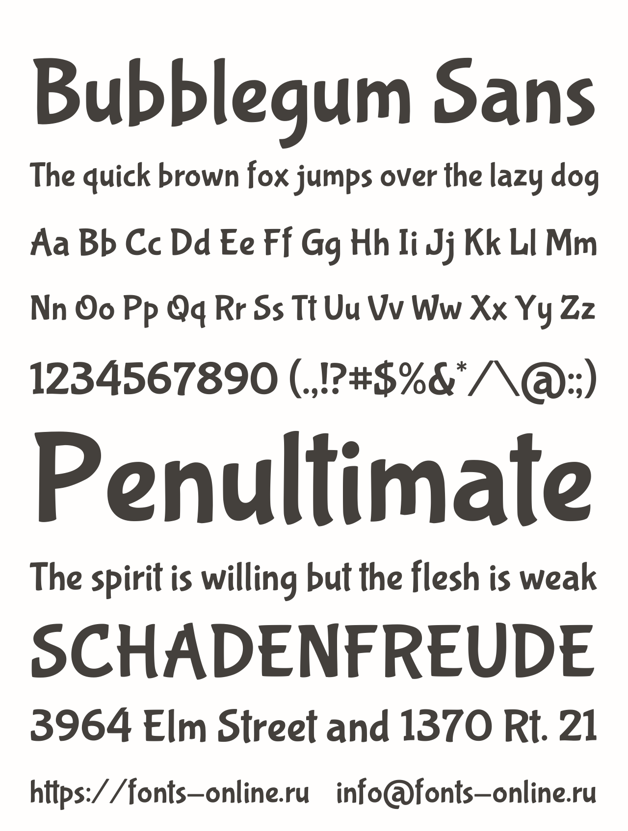 Шрифт Bubblegum Sans