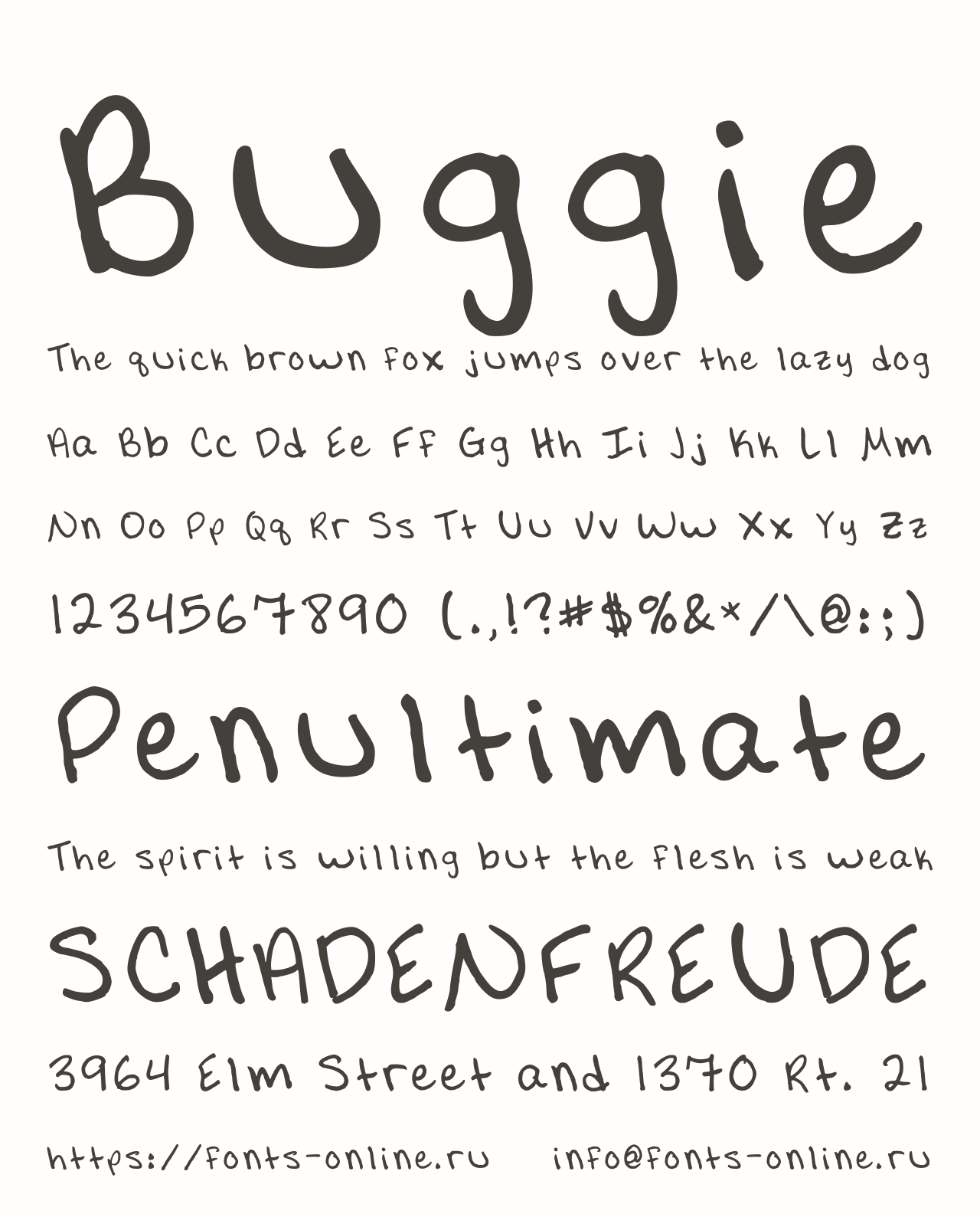 Шрифт Buggie