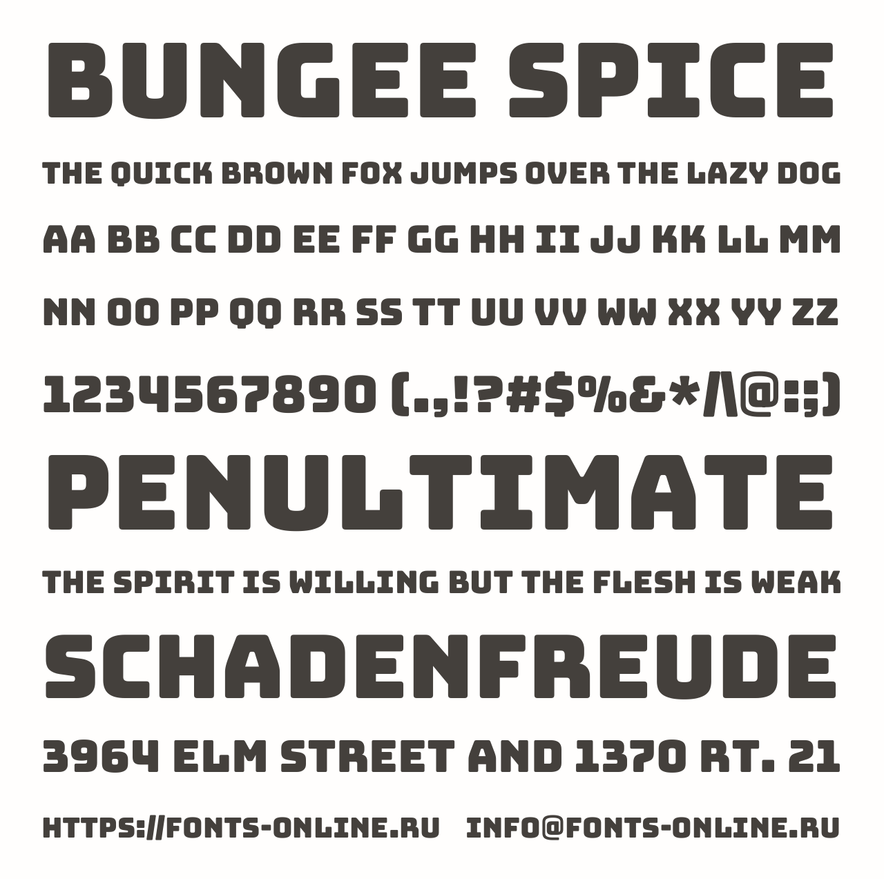 Шрифт Bungee Spice