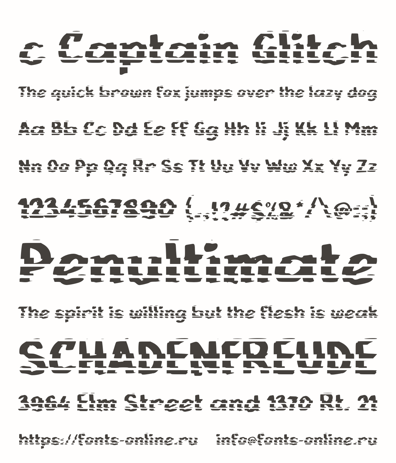 Шрифт c Captain Glitch