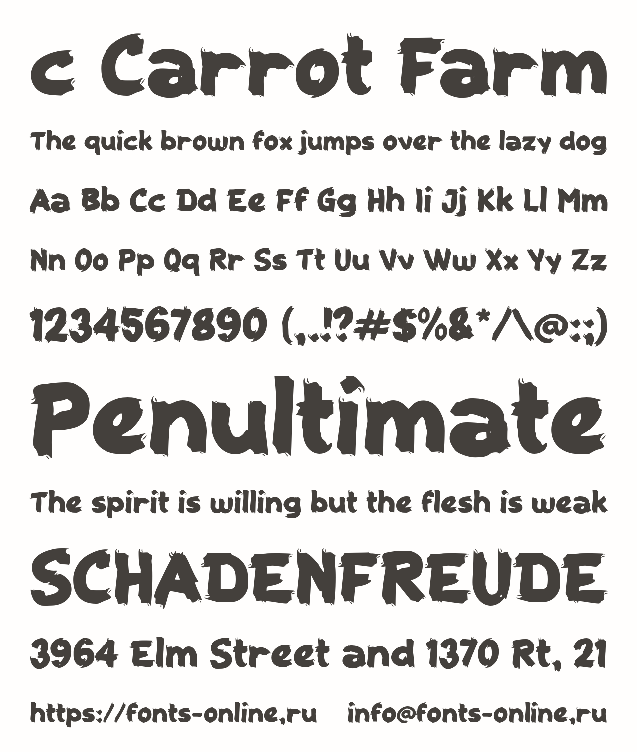 Шрифт c Carrot Farm