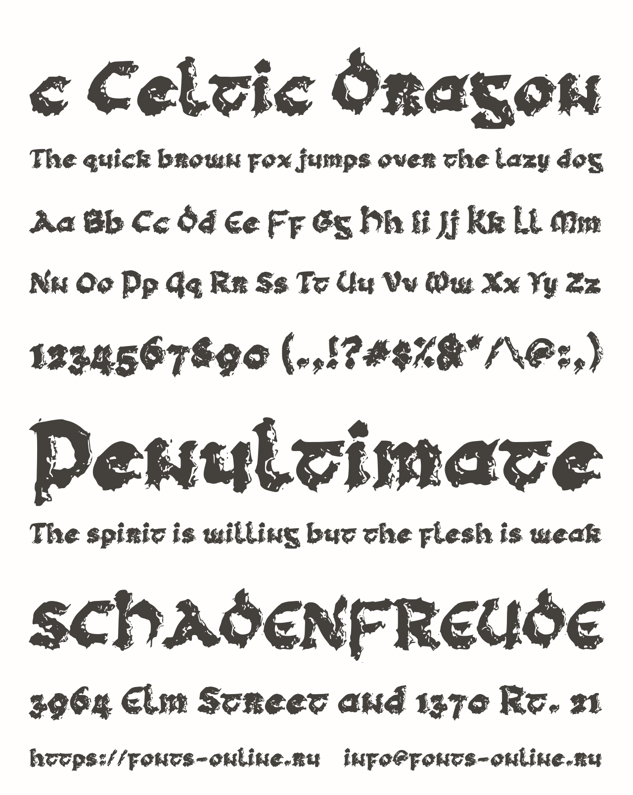 Шрифт c Celtic Dragon