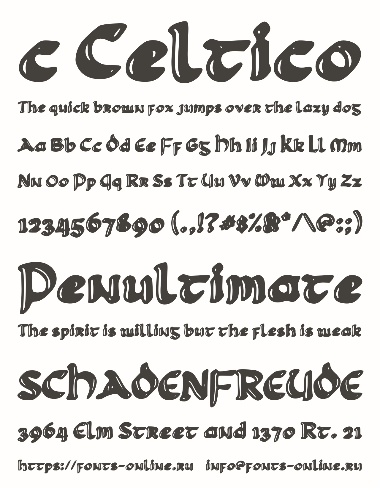 Шрифт c Celtico
