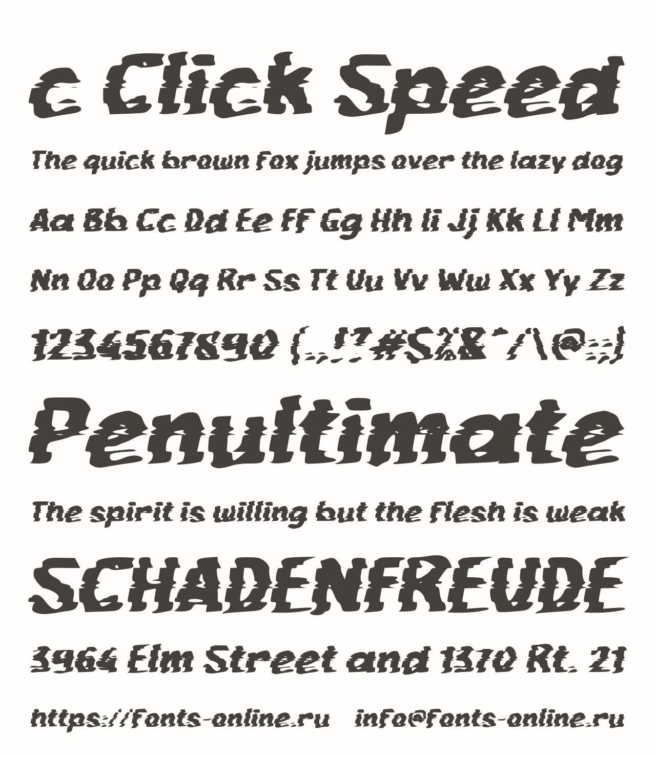 Шрифт c Click Speed
