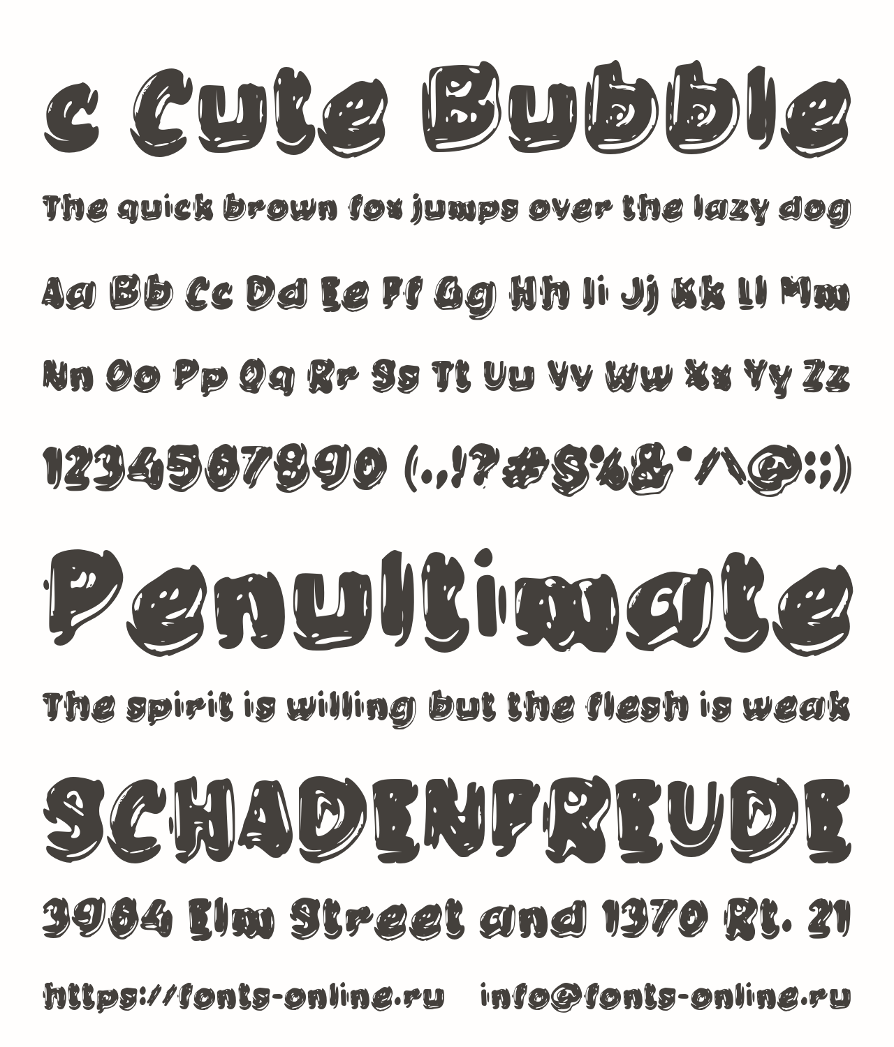 Шрифт c Cute Bubble